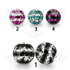 1jdat 8mm ball ferido glued multi crystalstriple line design belly piercing
