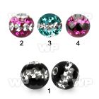 1jday 6mm ball ferido glued multi crystalstriple line design belly piercing