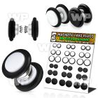 1jmqae display with of black white acrylic magnetic fake cheat belly piercing