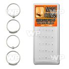 1jqu3 display box w of silver 925 nose rings 10 pcs out ball nose piercing