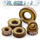 1m3cfb xl big gaue sized sawo wood double flare flesh tunnelroun ear lobe piercing