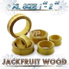 1mocfb xl big gaue sized jack fruit wood double flare flesh tunn ear lobe piercing