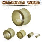 1mon crocodile wood double flared flesh tunnel plug ear lobe piercing