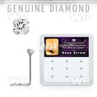 1o36es box w of 14kt white gold nose screw prong set 1 5mm round nose piercing