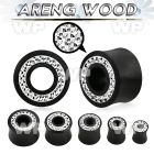 1omjda black areng wood double flare flesh tunnel clear ferido ear lobe piercing