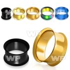 1rmi ion plated surgical steel double flared flesh tunnel ear lobe piercing