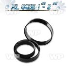 1rmifb xl big gaue sized black ion plated surgical steel double ear lobe piercing