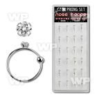 1u3j09 box w silver 925 nose rings closure ball 2mm prong set nose piercing