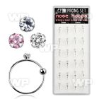 1u3j0l box w silver 925 nose rings closure ball 2mm prong set nose piercing