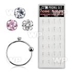 1u3j0t box w silver 925 nose rings closure ball 1 5mm prong set nose piercing
