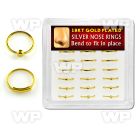 1u3jl box 18 pcs of silver 925 nose rings real gold 18k platin nose piercing