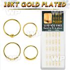 1u3m0 box w of 18k gold plated silver 925 nose rings 15 pcs nose piercing