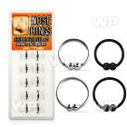 1u3my box w of silver 925 nose rings 15 pcs plain silver 10 nose piercing
