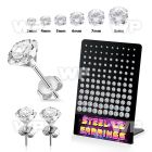 1w3gai steel ear studs claw set 3mm to 8mm cz 60