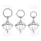 316l steel ball closure ring w a diamond dangling