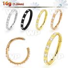 3i3x00 steel hinged segment clicker 16g cz pyramid cut studs
