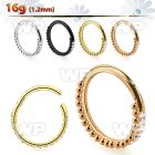 3i3x0z steel hinged segment clicker 16g cnc cz chain balls