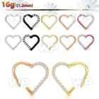 3ir3xkl pvd finish steel hinged segment clicker cnc cz heart