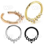 3ir3xzp pvd finish steel hinged segment clicker leaves cz