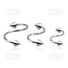 3mkp6u surgical steel spiral 0 8mm 3mm cones eyebrow piercing