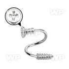 3mw36o surgical steel spiral 16g 1 2m cross screw top screw eyebrow piercing