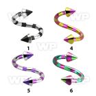 3mwjru zebra striped ion plated surgical steel eyebrow spiral eyebrow piercing