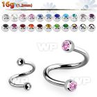 3mwk6 surgical steel eyebrow spiral 1 2mm 3mm press fit jewel eyebrow piercing