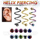3mxwrjc ion plated triple surgical steel helix spiral piercing helix piercing