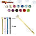 3ru3 ion plated surgical steel bend it nose stud 0 8mm 2mm belly piercing