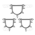 3um7 surgical steel stirrup nipple ring spikes 1 6mm bar nipple piercing