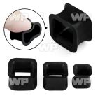 3v38 square silicone double flare flesh tunnel ear lobe piercing