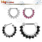 3wm6ey crystal studded septum clicker 1 2mm closure bar septum piercing