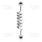 411e0 surgical steel industrial coil barbell 1 6mm 5mm ball 