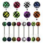 441f7 surgical steel tongue bar 1 6mm 6mm acrylic ballsincolor tongue piercing