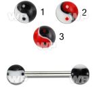 441fv surgical steel tongue bar 1 6mm 6mm acrylic ball sying tongue piercing