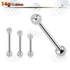 443 surgical steel tongue bar 1 6mm 5mm ball tongue piercing