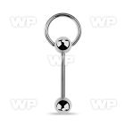 443b surgical steel tongue bar 1 6mm top 6mm ball slave rin tongue piercing