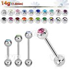 446 surgical steel tongue bar 1 6mm upper 6mm press fit jewe tongue piercing