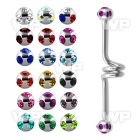 446b surgical steel industrial twister barbell 1 6mm 5mm mult 