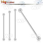 448u13 extra long surgical steel industrial barbell 1 2mm 4mm 