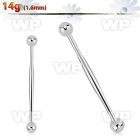 448u14 surgical steel industrial barbell 1 6mm 5mm balls enlarg 