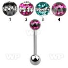 44das1 surgical steel tongue bar 1 6mm 5mm ball ferido glue cry nipple piercing