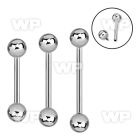 44i8u surgical steel tongue bar 1 6mm 6mm internally threaded nipple piercing