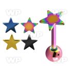 44r37a ion plated surgical steel tongue bar 1 6mm 6mm star shap tongue piercing