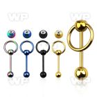 44r63b ion plated surgical steel tongue bar 1 6mm top 6mm press tongue piercing
