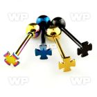 44r6a ion plated surgical steel tongue bar 1 6mm 6mm or 7mm tongue piercing