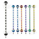 44ra4 ion plated surgical steel industrial barbell zebra stripe tongue piercing