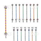 44radas7 ion plated surgical steel industrial barbell 1 6mm zebra tongue piercing