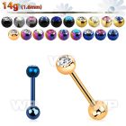 44rj black ion plated surgical steel tongue bar 1 6mm top 6mm tongue piercing