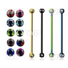 44rs6 ion plated surgical steel industrial barbell 1 6mm 5mm tongue piercing